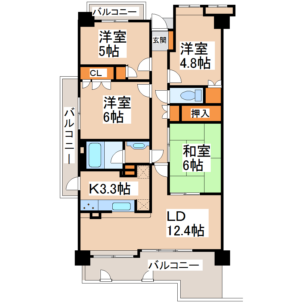 北仙台シティプレイス西館の間取り