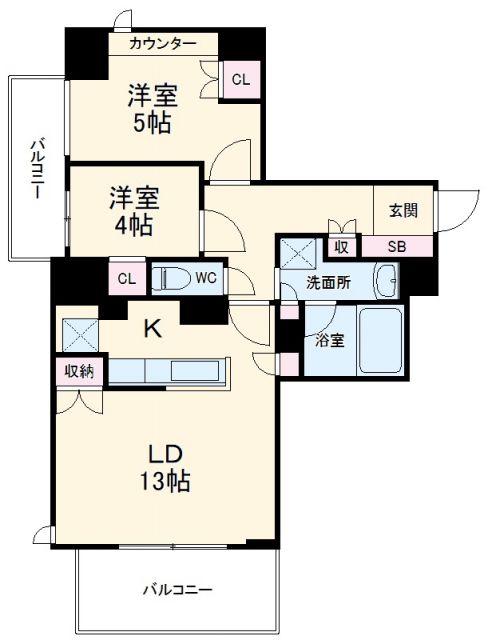 ドゥーエ大宮の間取り