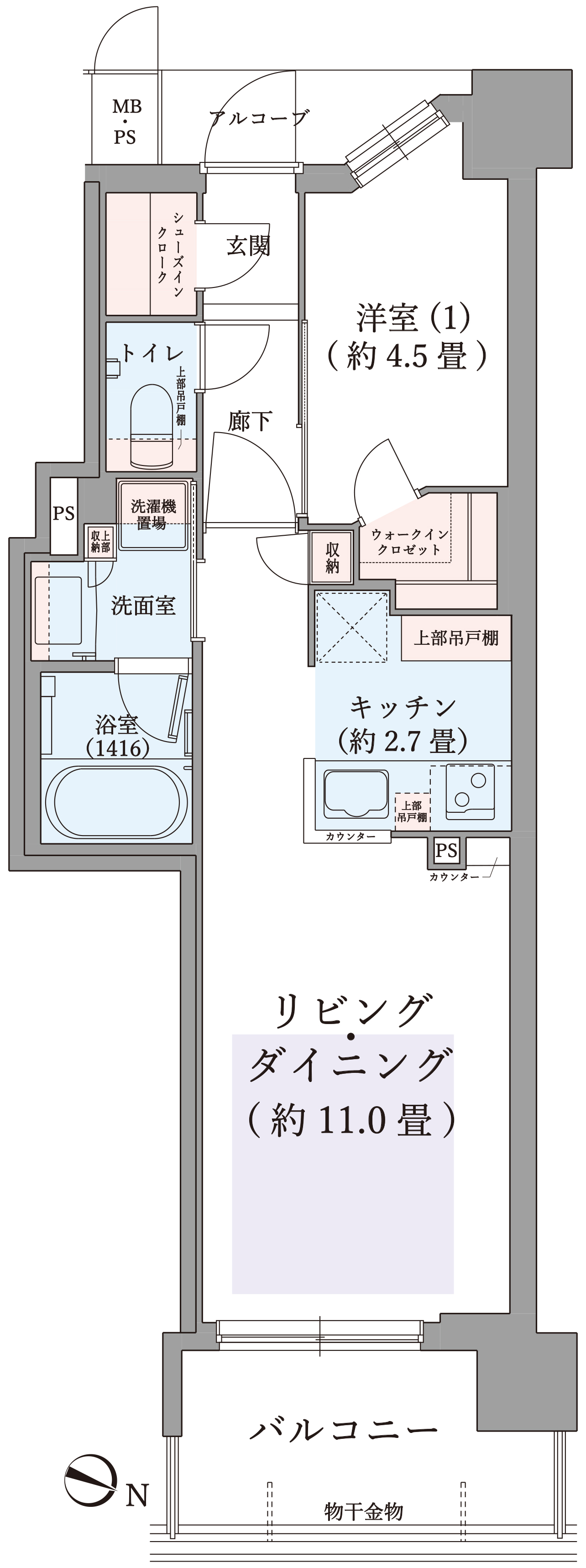 ワコーレシティ神戸元町の間取り