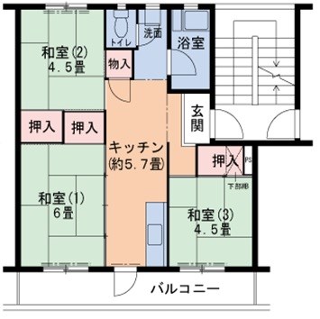 神戸市北区有野台のマンションの間取り