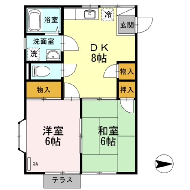 サンハイツ与板の間取り