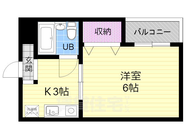 京都市下京区西七条北衣田町のマンションの間取り