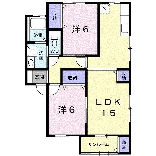 福井市和田東のアパートの間取り