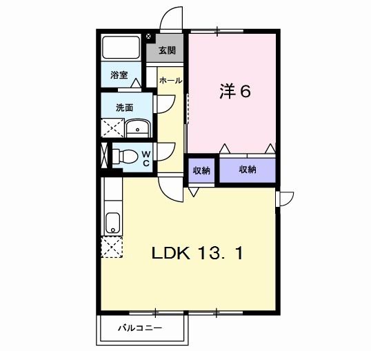 北九州市門司区黒川西のアパートの間取り