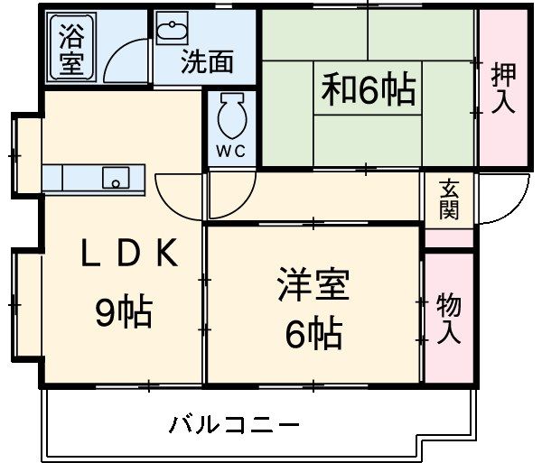 袋井市神長のアパートの間取り