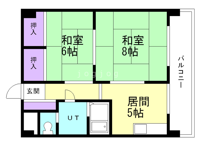 札幌市南区真駒内緑町のマンションの間取り