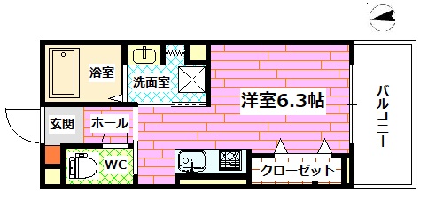 広島市安芸区船越のアパートの間取り