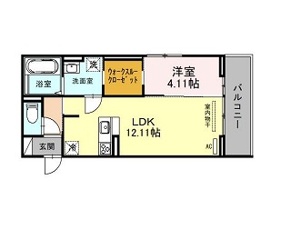 加古川市加古川町南備後のアパートの間取り