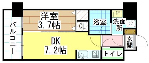 北九州市小倉北区片野新町のマンションの間取り