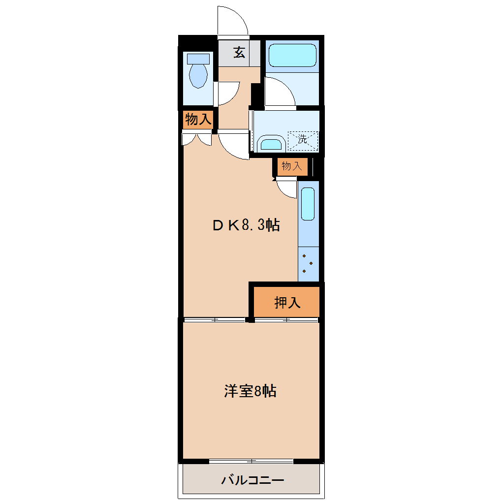 新潟市中央区弁天のマンションの間取り