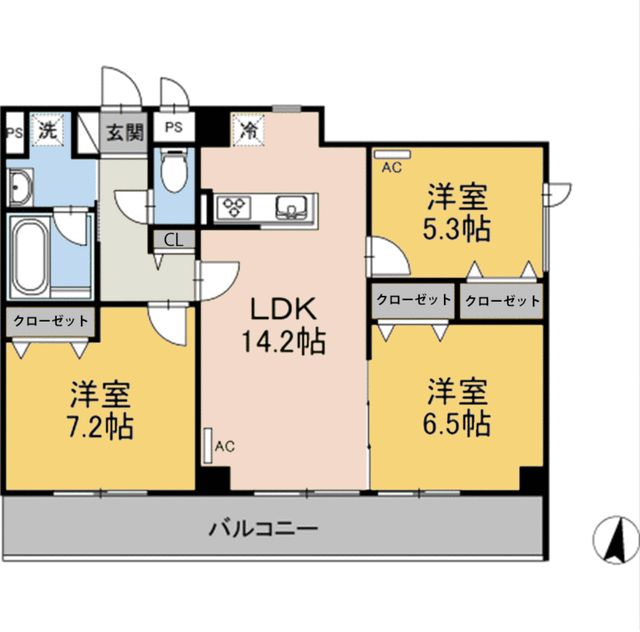 福山市東町のマンションの間取り