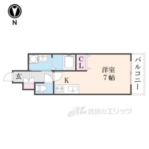 京都市南区東九条烏丸町のマンションの間取り