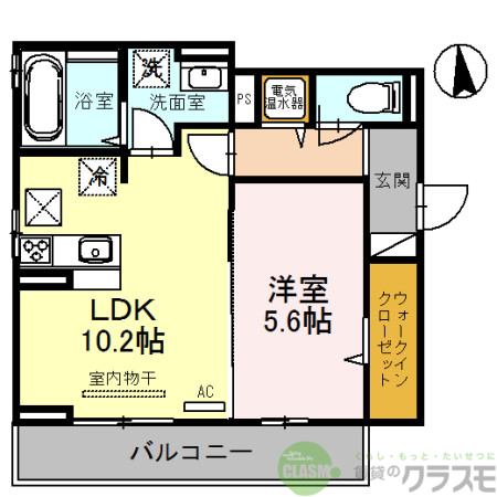 高槻市富田町のアパートの間取り