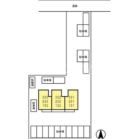 【豊橋市西高師町のアパートの駐車場】