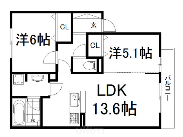 シェモワ B棟の間取り