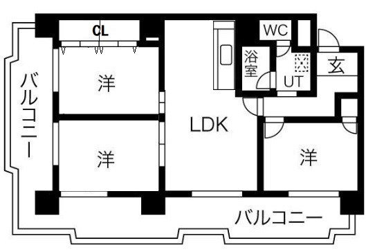 【姫路市飾磨区恵美酒のマンションの間取り】