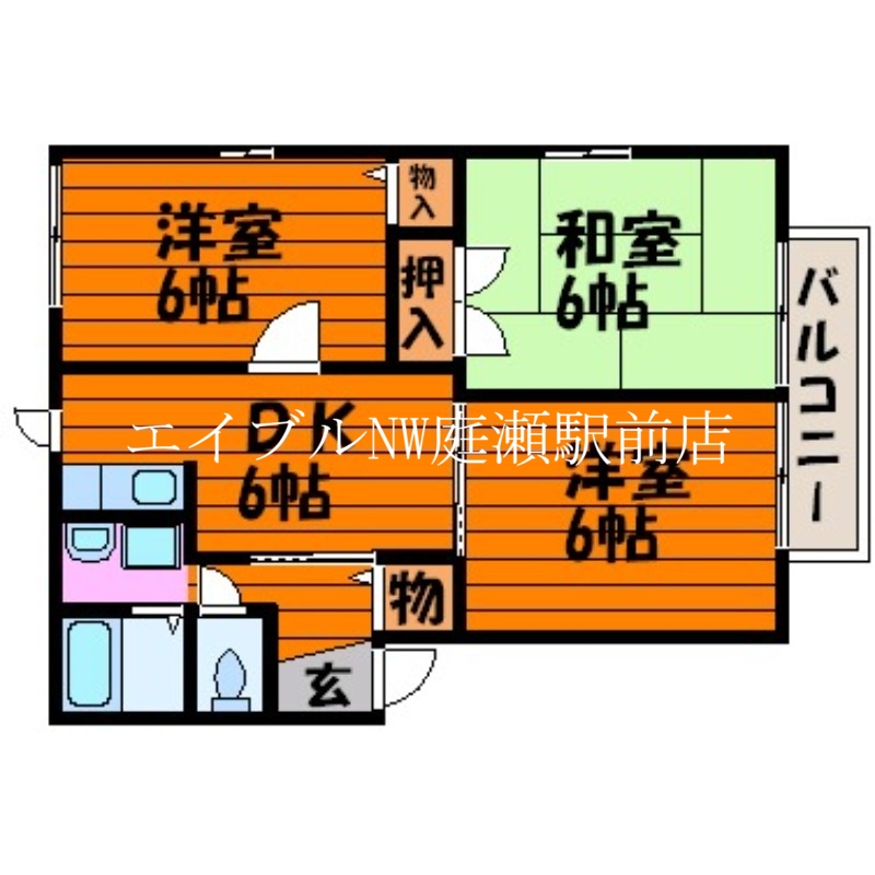 ドミール津高　Ａの間取り