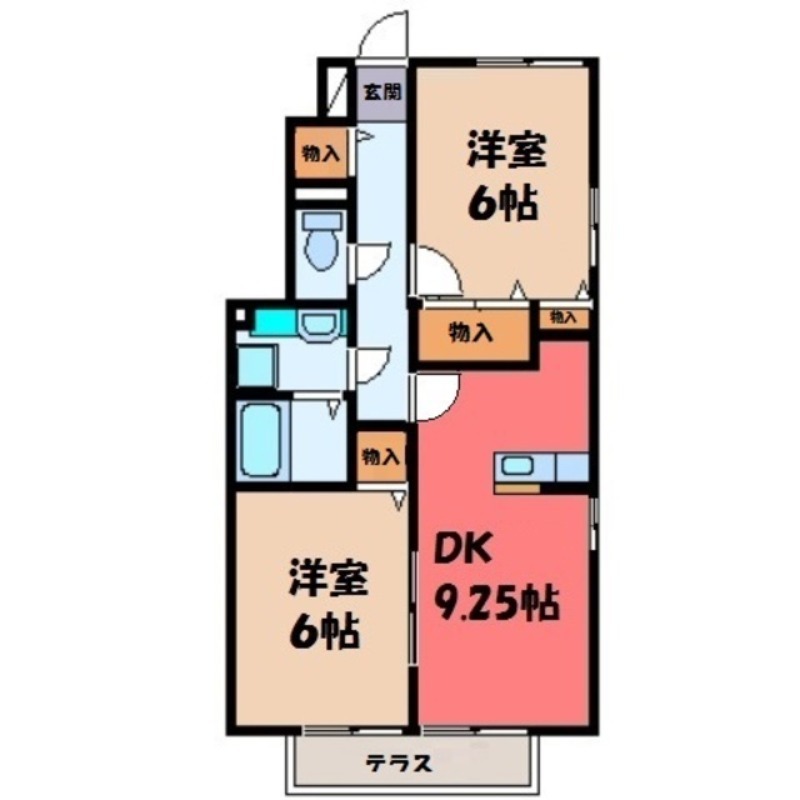 筑西市門井のアパートの間取り