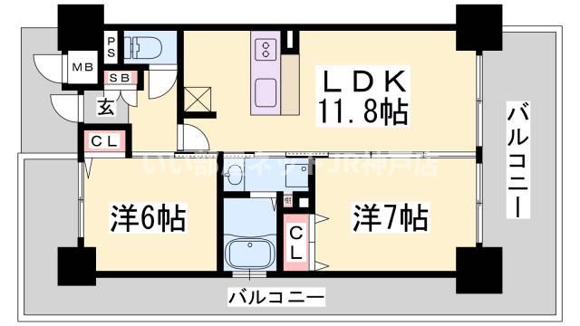 エステムプラザ神戸西Vミラージュの間取り