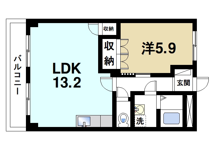 桜井市大字西之宮のマンションの間取り