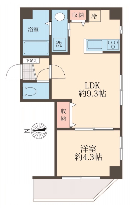 台東区東浅草のマンションの間取り