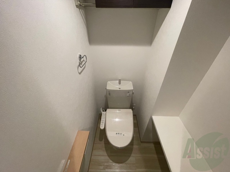 トイレ　ウォシュレット機能がついたトイレ。安心して使用できますね。