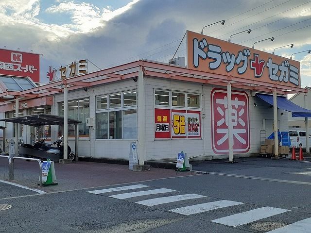ドラックストア　ドラッグセガミ様（ドラッグストア）まで450m