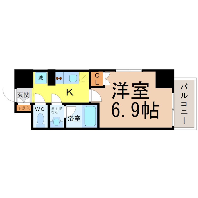 地下鉄名城線 矢場町駅 徒歩7分 11階建 築18年の間取り写真