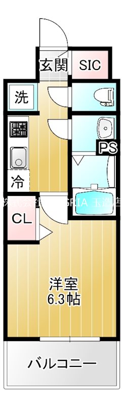 地下鉄千日前線 鶴橋駅 徒歩2分 13階建 築7年の間取り写真
