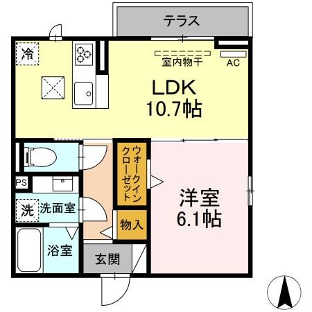 セレスティア助光 D棟の間取り写真
