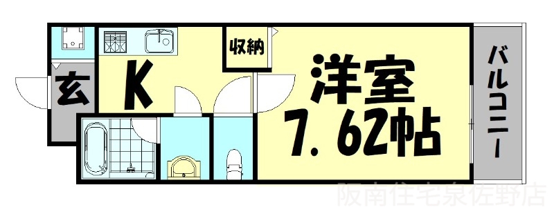 ＪＲ阪和線 東貝塚駅 徒歩6分 2階建 築23年の間取り写真