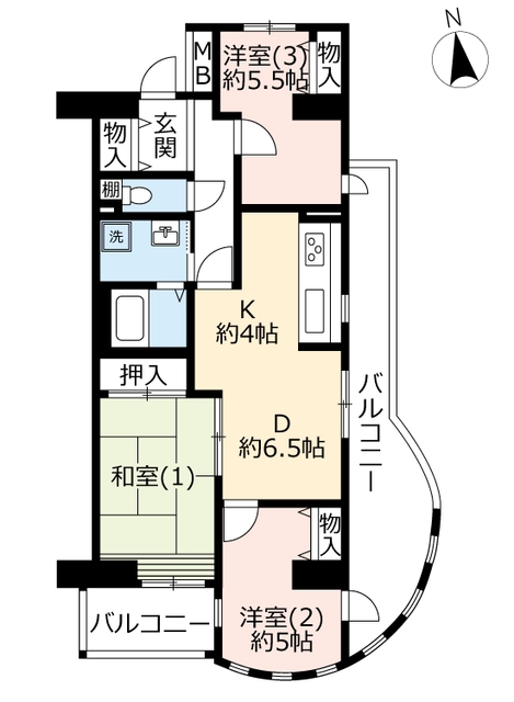 UR港北ニュータウンプロムナード仲町台の間取り写真