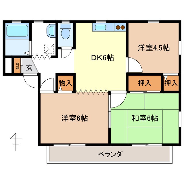 関谷ハイツA棟の間取り写真