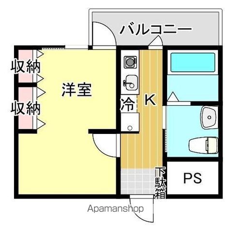 地下鉄七隈線 薬院大通駅 徒歩4分 8階建 築39年の間取り写真