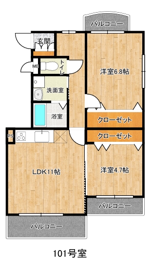 フローレス城南の間取り