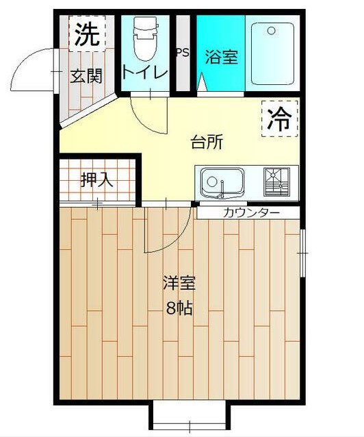 遠田郡美里町北浦のアパートの間取り