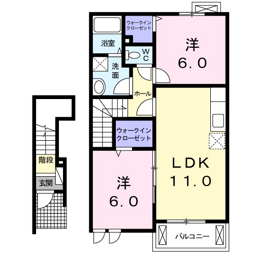 プリム　ローズの間取り