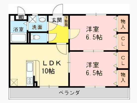 【柏原市平野のマンションの間取り】