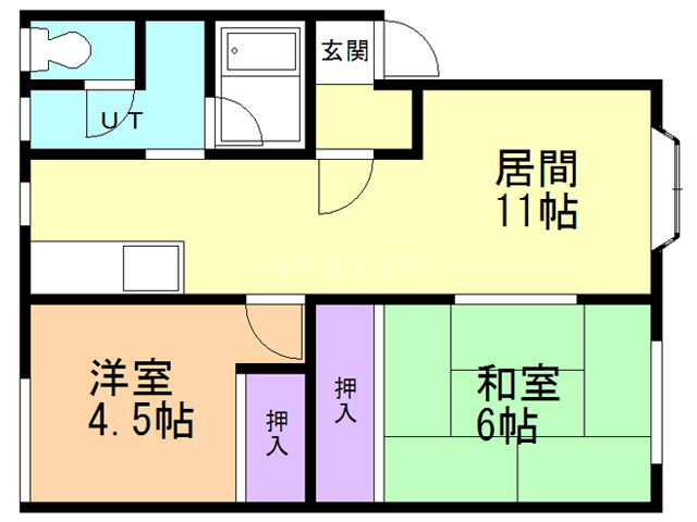 【高丘第８桧荘の間取り】