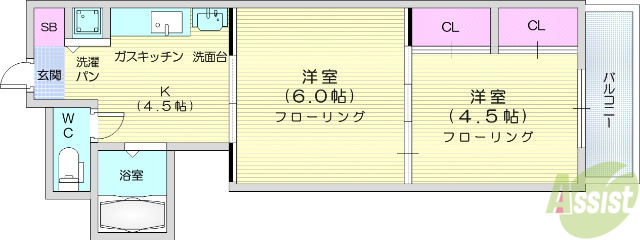 シャングリラ高松の間取り