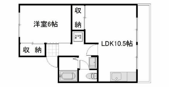 岡山市中区福泊のアパートの間取り