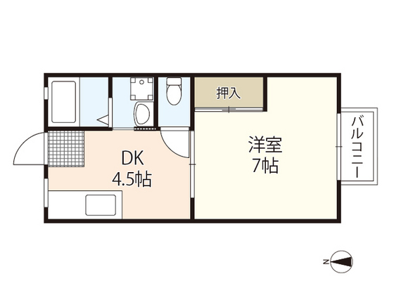 広島市西区井口のアパートの間取り