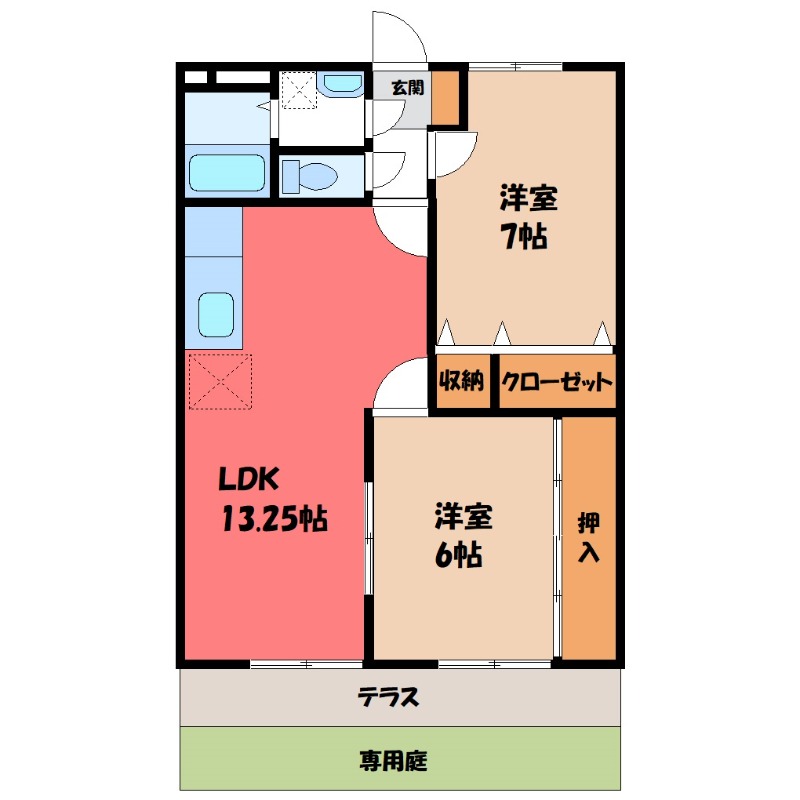 熊谷市別府のマンションの間取り