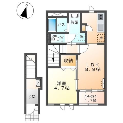 足柄上郡開成町延沢のアパートの間取り