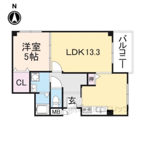 寝屋川市打上中町のマンションの間取り