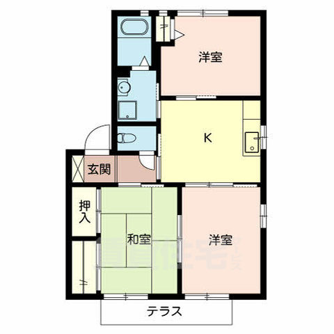 堺市西区浜寺南町のアパートの間取り