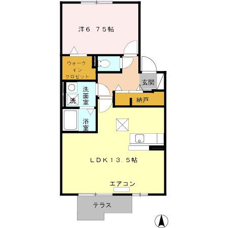 一宮市奥町のアパートの間取り