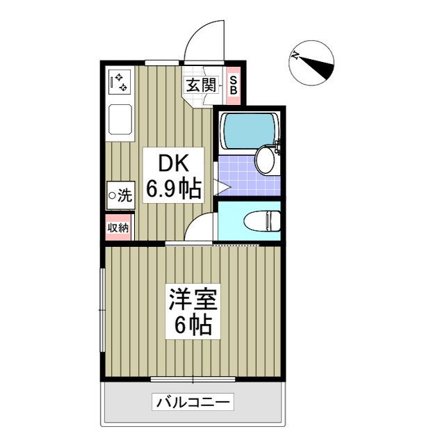 羽村市羽中のマンションの間取り