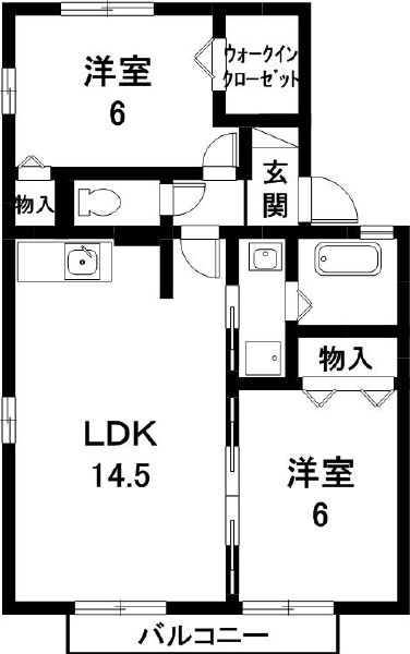 【瀬戸市田中町のアパートの間取り】