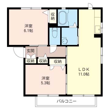 イーストI　シャーメゾンの間取り